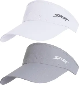 Sport Sun Visors Hats for Women Men Adjustable Cooling Athletic Visors Empty Sun Top Hat for Tennis Ball Golf Cycling Running