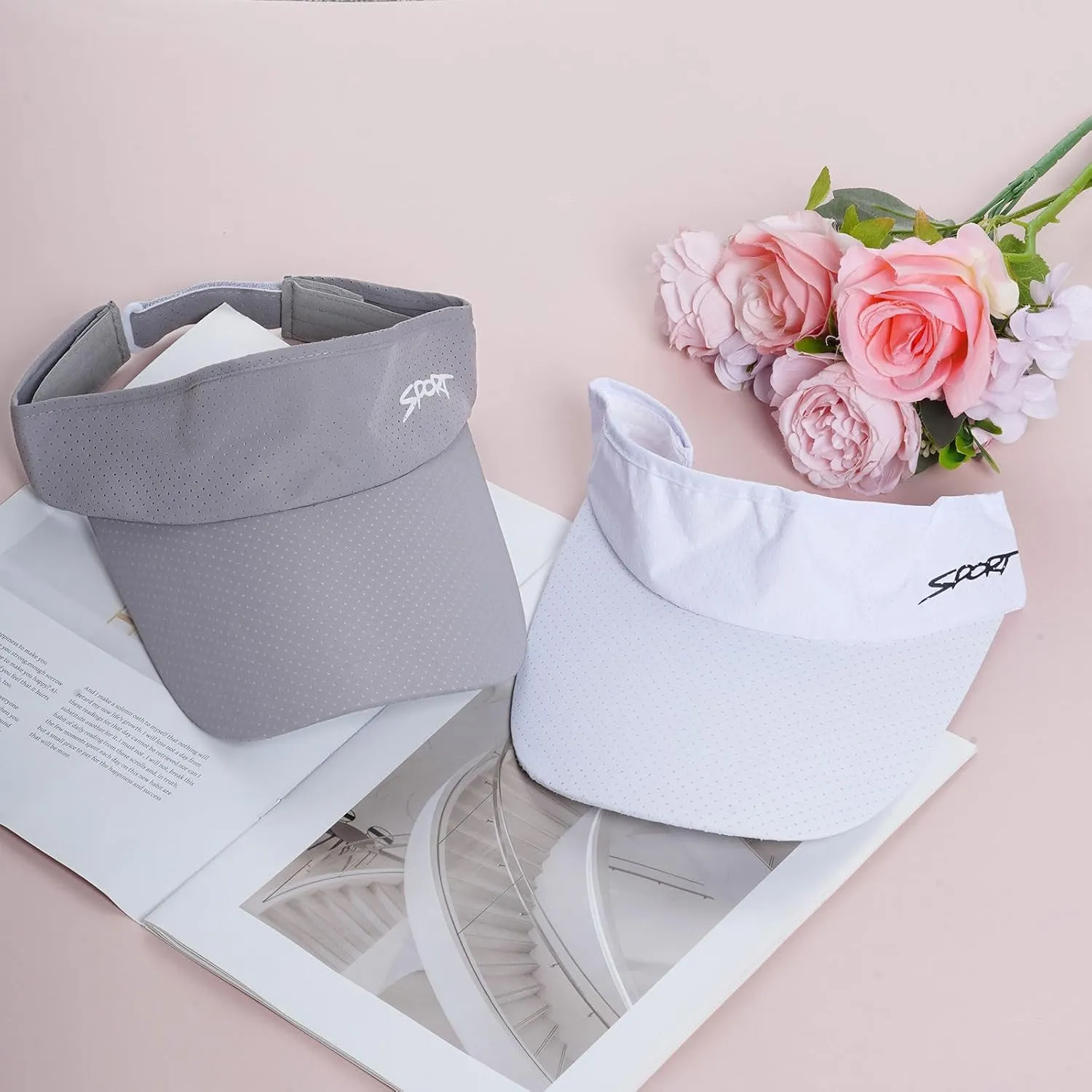 Sport Sun Visors Hats for Women Men Adjustable Cooling Athletic Visors Empty Sun Top Hat for Tennis Ball Golf Cycling Running