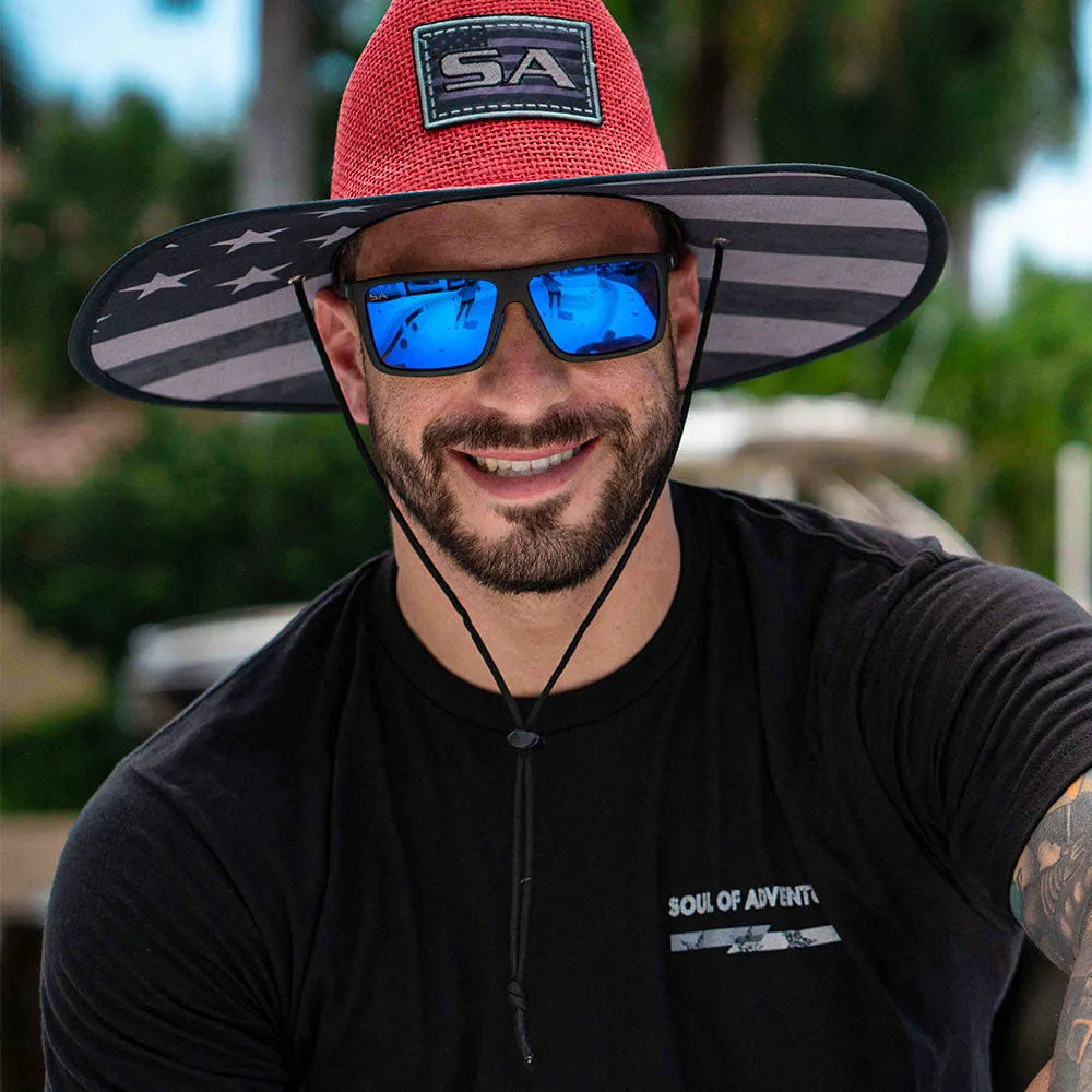 Sport Sunglasses | Matte Black | Blue Mirror