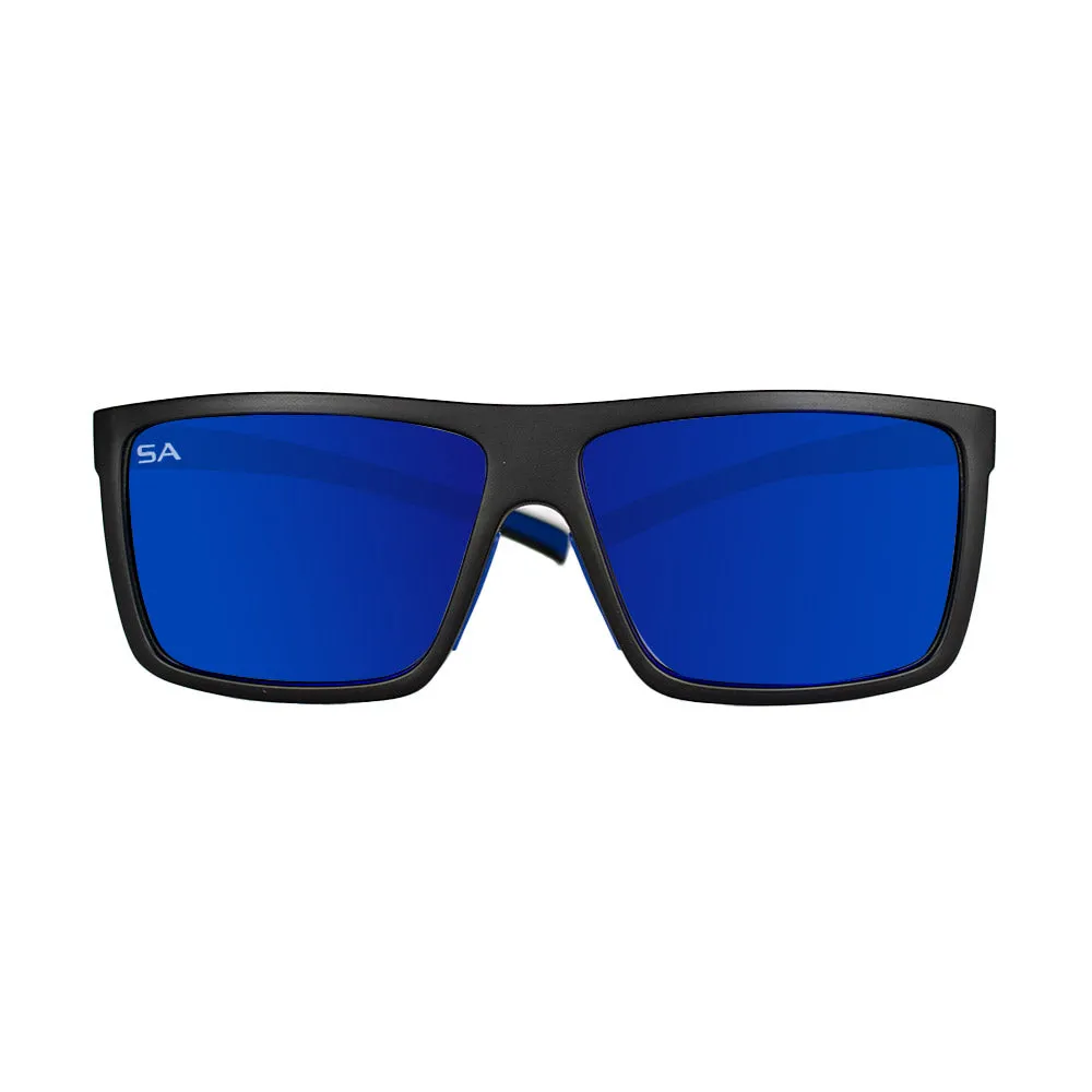 Sport Sunglasses | Matte Black | Blue Mirror