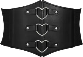 SUOSDEY Women Heart Corset Belt Goth Stylish Wide Elastic Waist Corset for Cosplay Halloween Renaissance Daily