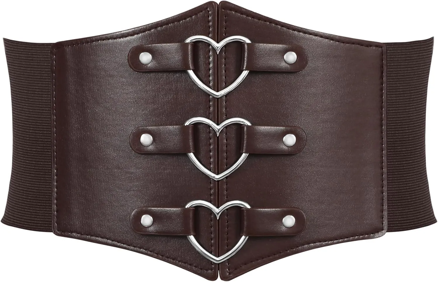 SUOSDEY Women Heart Corset Belt Goth Stylish Wide Elastic Waist Corset for Cosplay Halloween Renaissance Daily