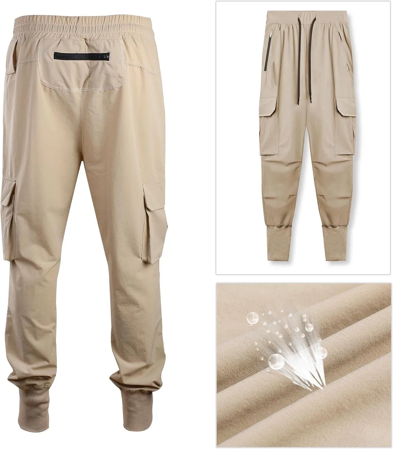 Surenow Mens Running Jogger Pants Workout Athletic Sweatpants Lightweight Thin Quick Dry Tapered Hiking Pants Sports Pants