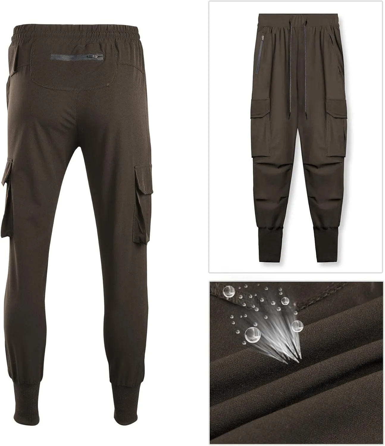 Surenow Mens Running Jogger Pants Workout Athletic Sweatpants Lightweight Thin Quick Dry Tapered Hiking Pants Sports Pants