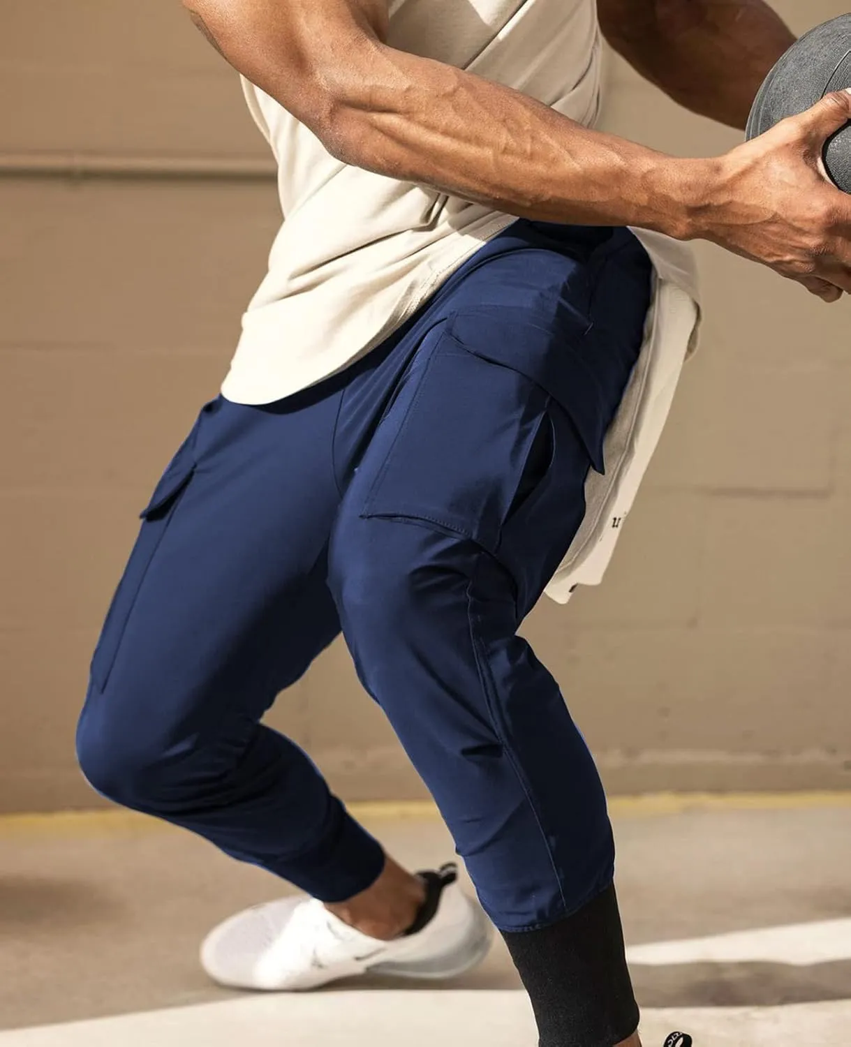 Surenow Mens Running Jogger Pants Workout Athletic Sweatpants Lightweight Thin Quick Dry Tapered Hiking Pants Sports Pants
