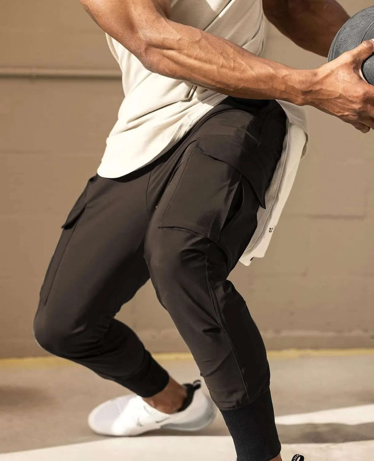 Surenow Mens Running Jogger Pants Workout Athletic Sweatpants Lightweight Thin Quick Dry Tapered Hiking Pants Sports Pants