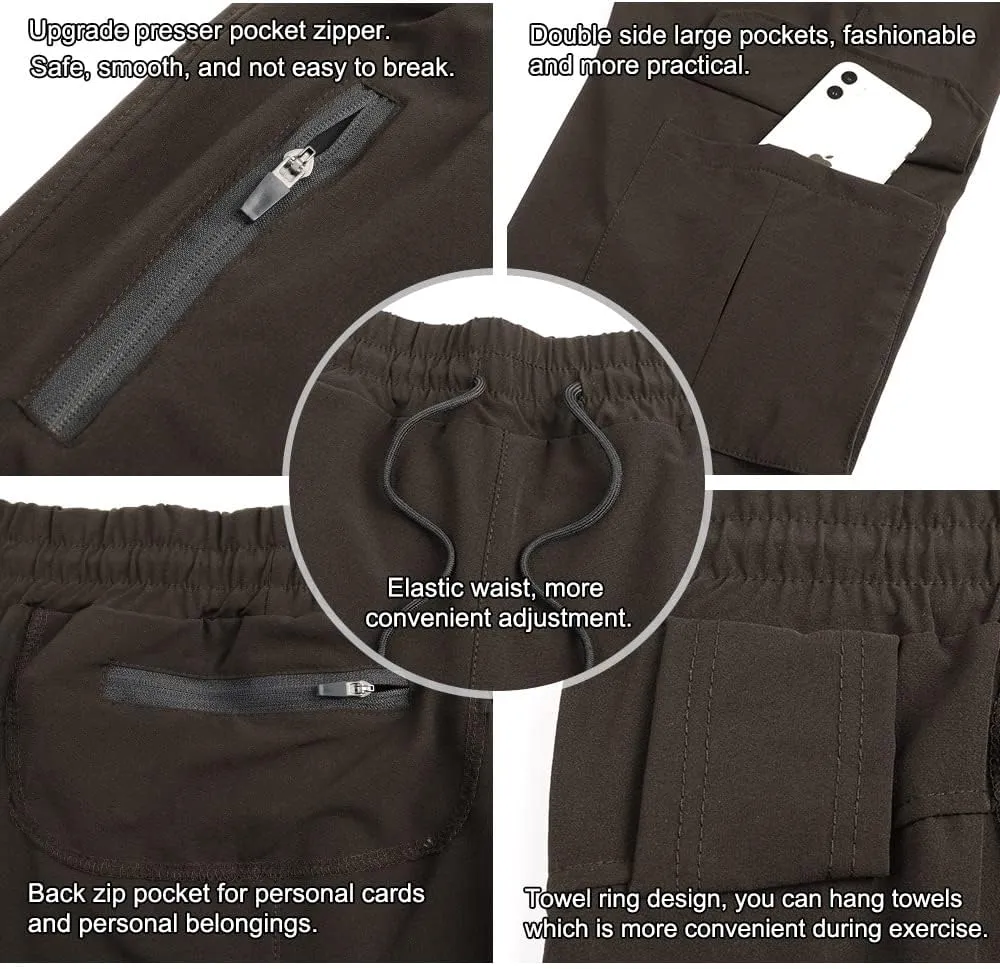 Surenow Mens Running Jogger Pants Workout Athletic Sweatpants Lightweight Thin Quick Dry Tapered Hiking Pants Sports Pants