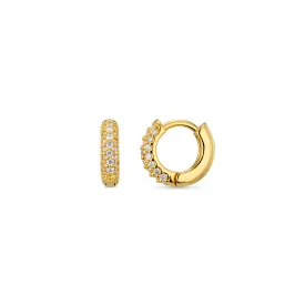 Tiny Domed Pave Hoop Earrings