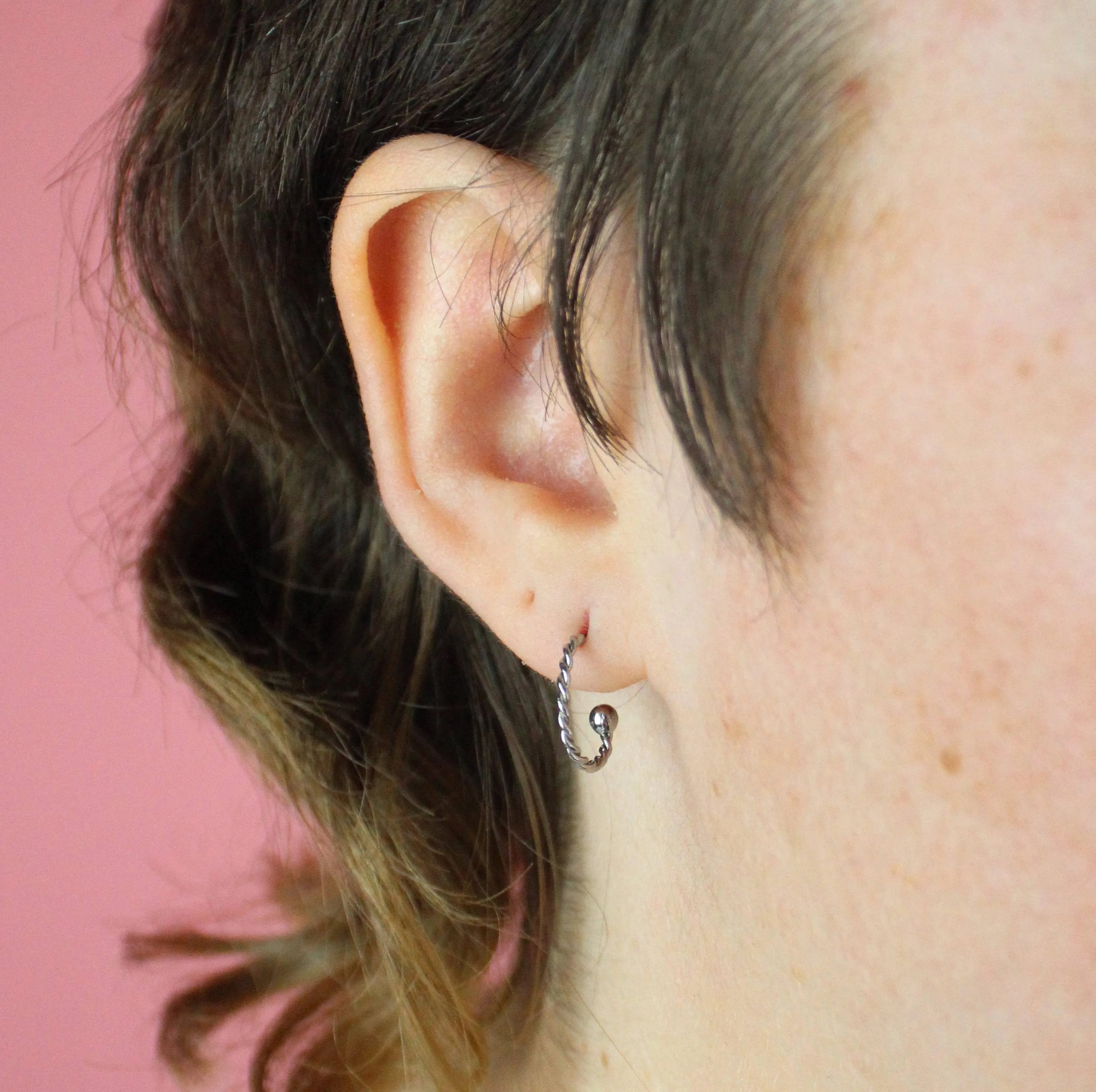 Tiny Twisted Hoop Earrings
