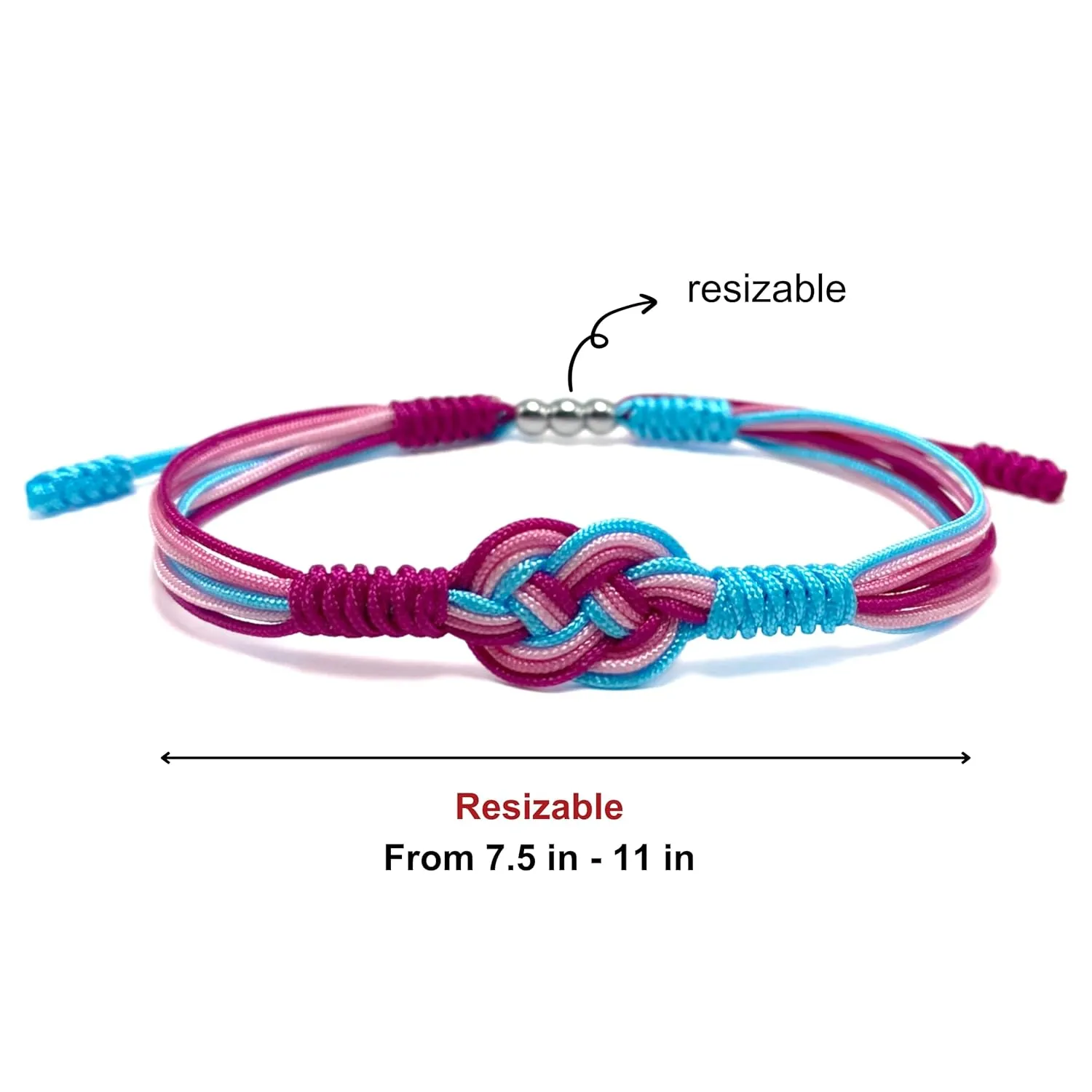 Transfeminine Infinity String Bracelet, LGBTQIA  Pride Love Wrist Wrap Bracelet, Surfer Bracelet, Boho Rope Bracelet Bangles for Women Men Thread for Him and Her (Transfeminine)