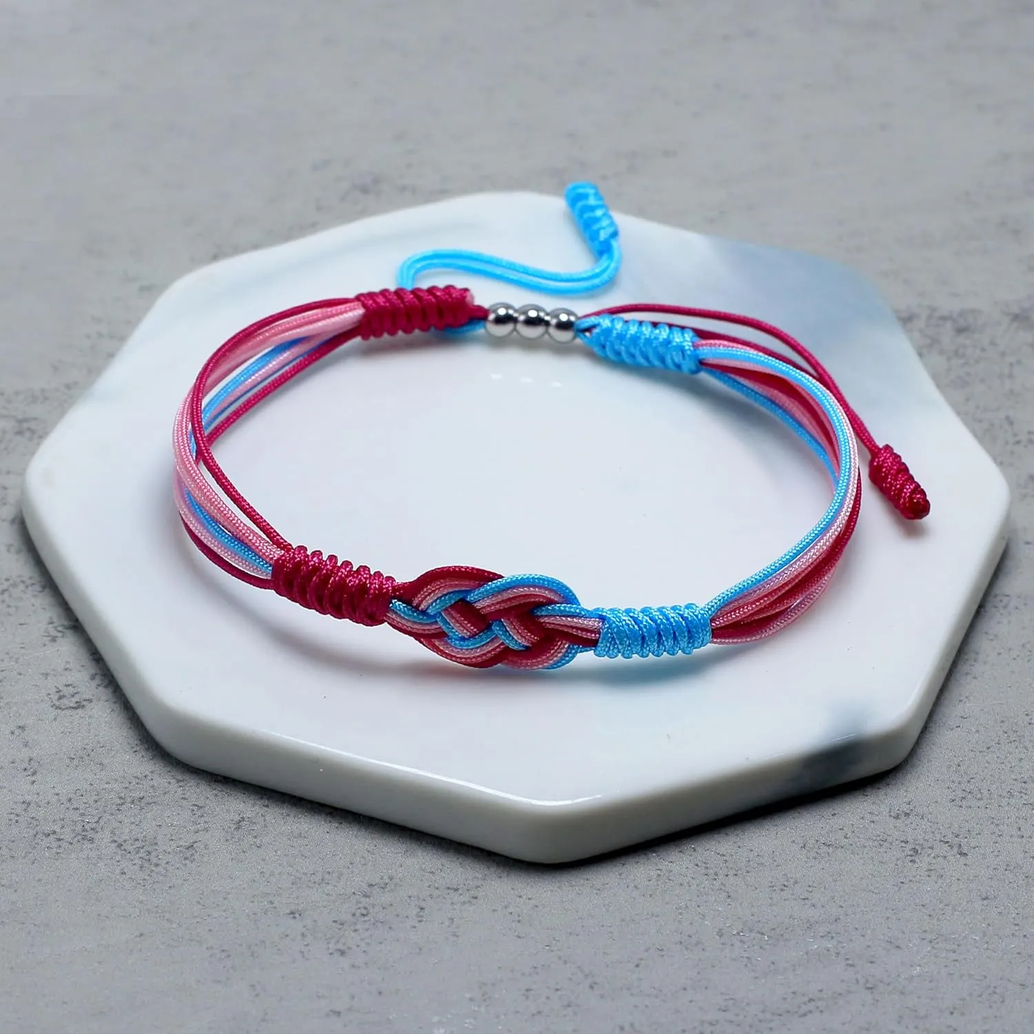 Transfeminine Infinity String Bracelet, LGBTQIA  Pride Love Wrist Wrap Bracelet, Surfer Bracelet, Boho Rope Bracelet Bangles for Women Men Thread for Him and Her (Transfeminine)