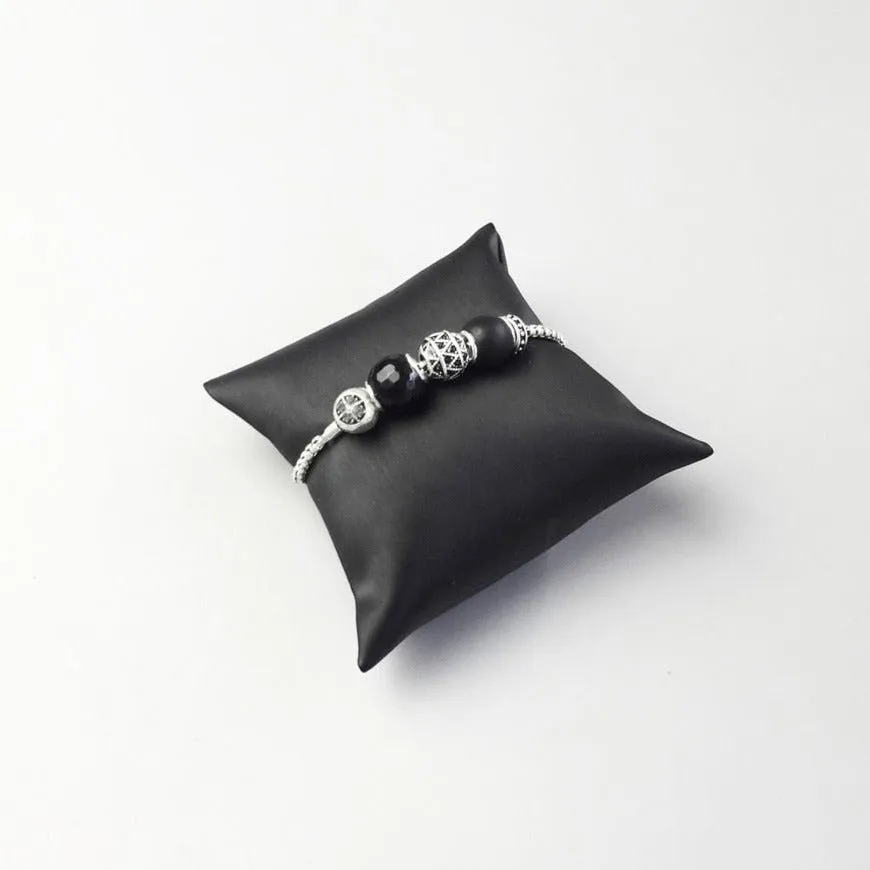 Unique Black Punk Karma Beads Bracelet
