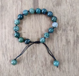 Unisex Moss Agate Stone Adjustable Bracelet