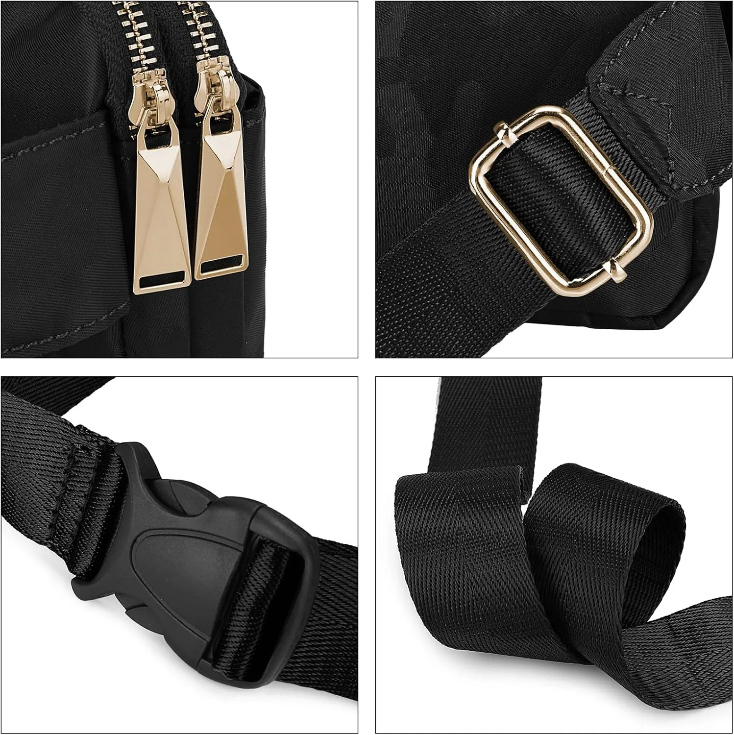 Uromee Fanny Packs for Women Crossbody Belt Bag Nylon Fashion Mini Waist Bag Everywhere Travel Hiking Running Adjustable Strap