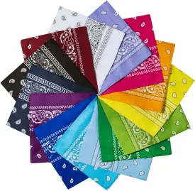 YSense 14 pieces Bandanas Paisley Print Novelty Headband Cowboy Headwraps Scarfs Hair Head Bandana for Women Men Boy Girl