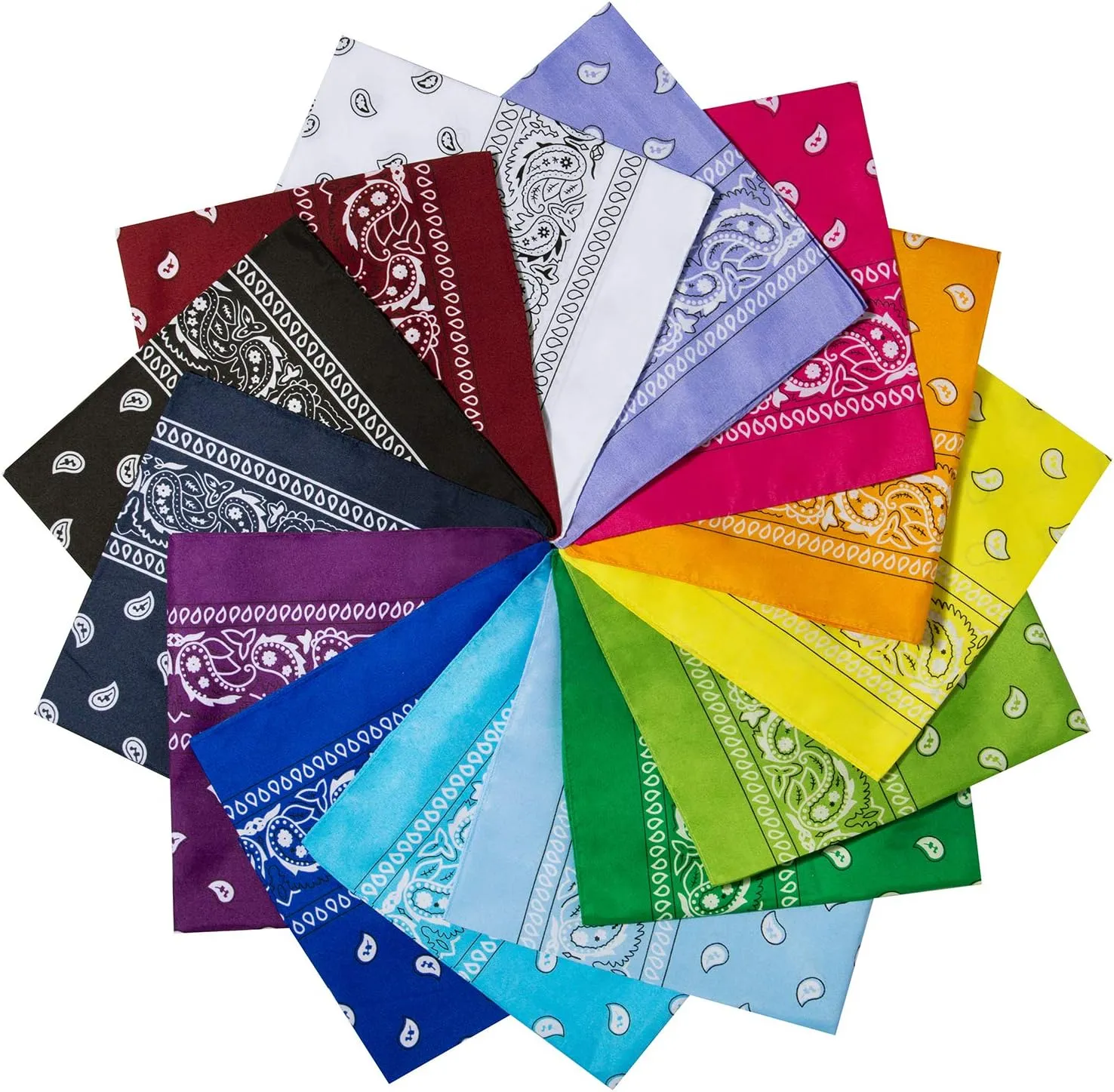 YSense 14 pieces Bandanas Paisley Print Novelty Headband Cowboy Headwraps Scarfs Hair Head Bandana for Women Men Boy Girl